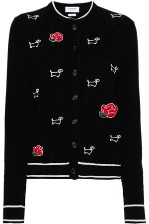 Thom Browne Hector And Rose embroidered wool cardigan