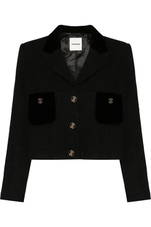 Sandro Velvet tweed cropped jacket
