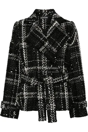 DAVID KOMA Sequin-embellished tweed jacket