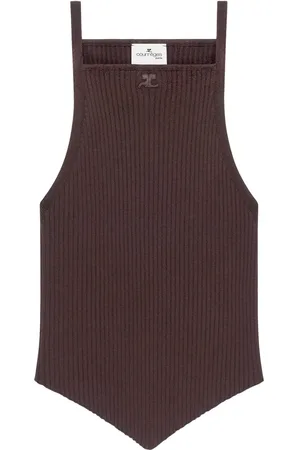 Courrèges Pointy rib-knit tank top
