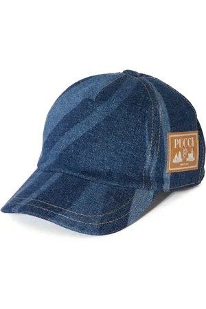PUCCI Junior Marmo-print denim cap
