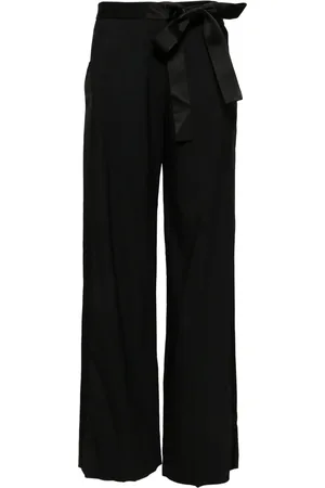DAVID KOMA Satin bow wide-leg trousers