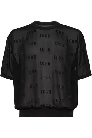 Dsquared2 Logo-appliqu?? mesh T-shirt