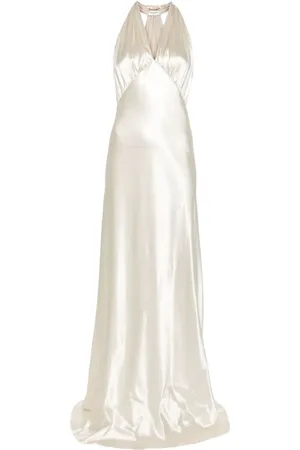 Saint Laurent Halterneck satin maxi dress