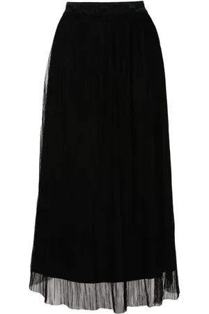 DKNY Logo-waistband mesh skirt