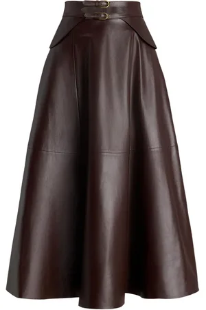 Ralph Lauren Soft leather midi-skirt