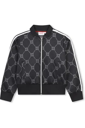 HUGO BOSS Logo-print zip-up cardigan