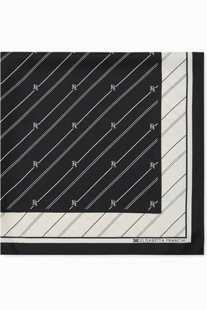 Elisabetta Franchi Logo-jacquard striped scarf