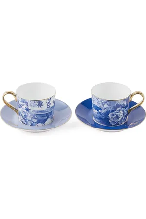 SHANGHAI TANG X Jacky Tsai floral two-piece coffee cup and saucer set