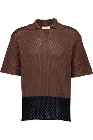 COMMAS Two-tone crochet polo shirt
