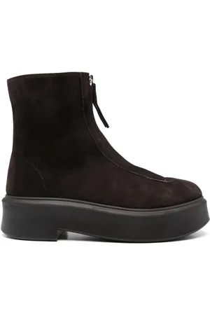 The Row Zipped suede boot