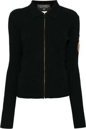 CHANEL 1996 CC crest cashmere cardigan