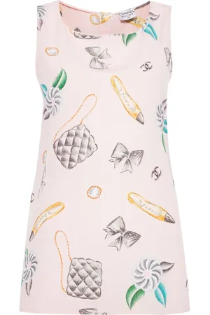 CHANEL 1990-2000’s printed sleeveless top