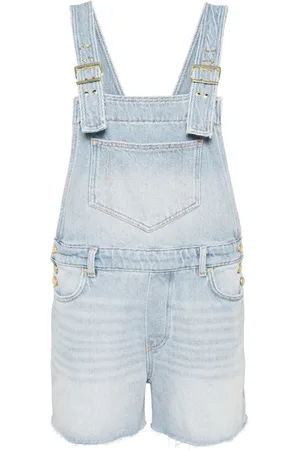 Ganni Whiskered denim playsuit