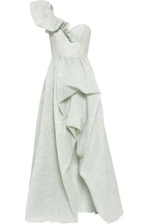 Marchesa Notte Cloqué draped gown
