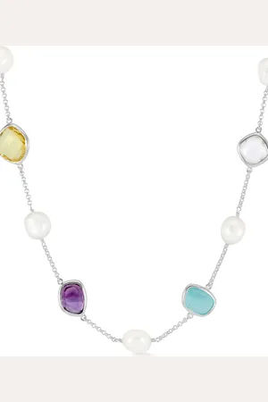 Dower and Hall Candy gemstone and baroque pearl necklace