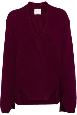FORTE FORTE Ribbed-knit V-neck jumper