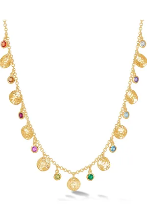 Dower and Hall Hammered disc and gemstone array necklace