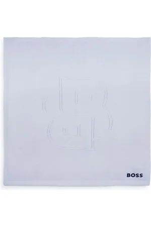 HUGO BOSS Logo-embroidered knitted blanket