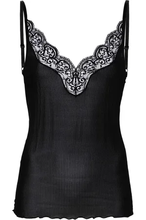 Saint Laurent Laced silk tank top