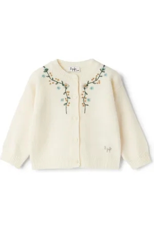 Il gufo Floral-embroidered cardigan