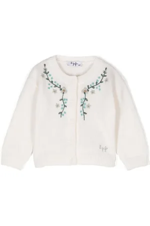 Il gufo Floral-embroidered cardigan