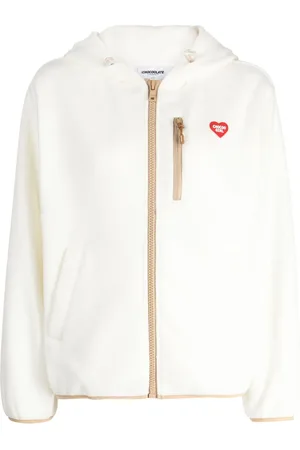 Chocoolate Logo-patch hooded fleece jacket