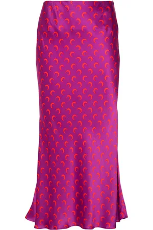 Marine Serre Crescent-moon-print midi skirt