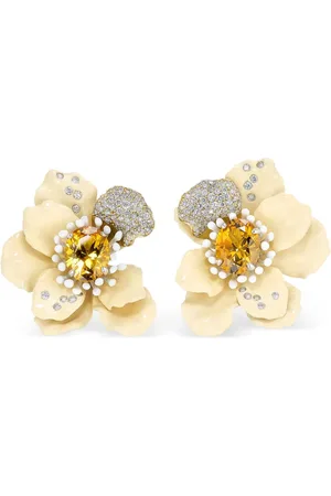 Anabela Chan 18kt yellow gold vermeil Bloom sapphire and diamond earrings