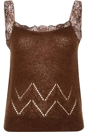 Liu Jo Lace-trim knitted top