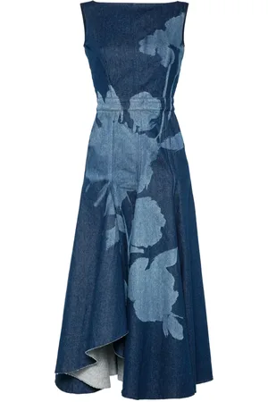 Erdem Flared denim midi dress