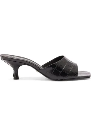 Schutz 60mm Dethalia embossed-leather mules