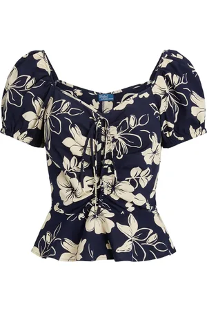 Ralph Lauren Floral-print ruched blouse