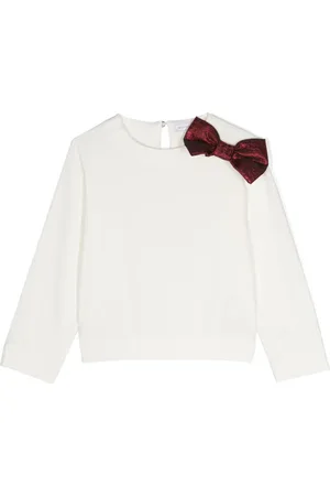 MONNALISA Oversize bow-detail jersey sweatshirt