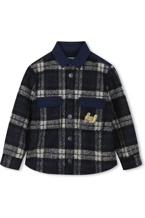 Kenzo Logo patch checkered overshirt