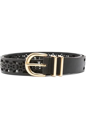 Maje Floral-detail leather belt