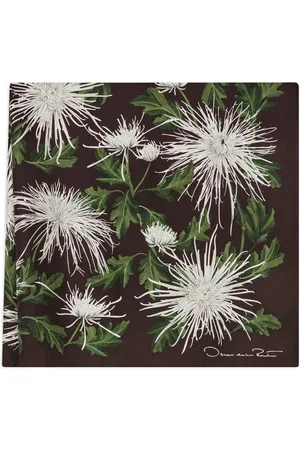 Oscar de la Renta Chrysanthemum silk twill scarf
