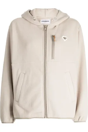 Chocoolate Logo-patch hooded fleece jacket