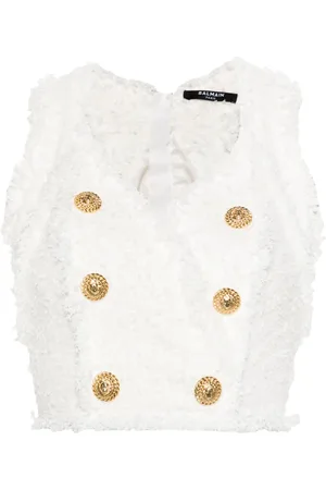 Balmain Logo-embossed buttons top