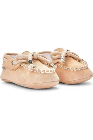 Babywalker Whipstitch-trim suede pre-walkers