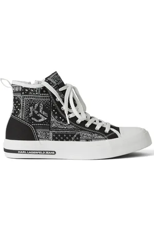 Karl Lagerfeld Vulc bandana-print high-top sneakers