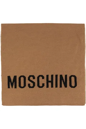 Moschino Intarsia knit-logo scarf