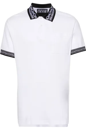 VERSACE Contrasting-trim piqué polo shirt