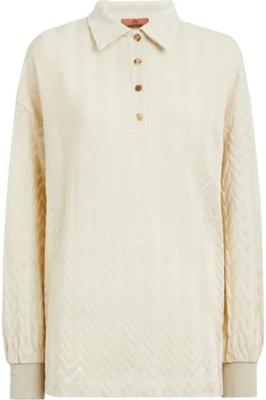 Missoni Zigzag-woven knitted polo shirt