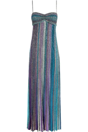 Missoni Pleated lamé long dress