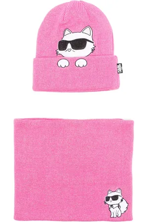 Karl Lagerfeld Logo-print beanie hat and scarf set