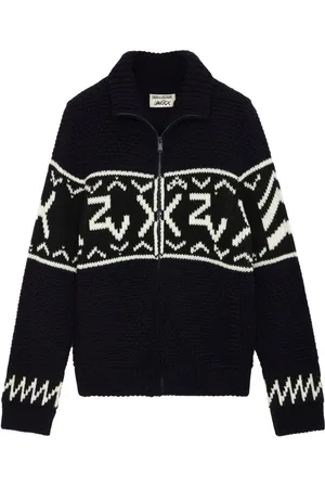 Zadig & Voltaire Christophe intarsia-knit logo cardigan