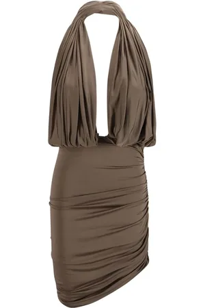 MAGDA BUTRYM Plunge halterneck jersey midi dress