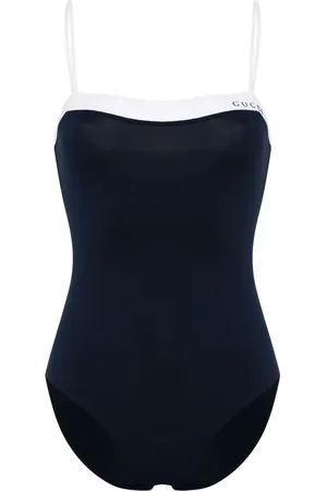 Gucci Logo-lettering colourblock swimsuit