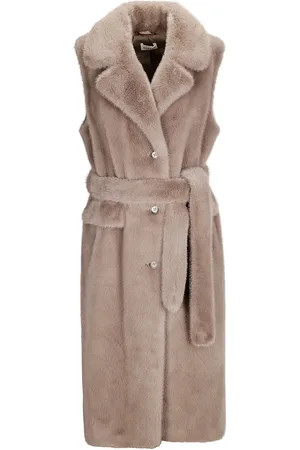 P.A.R.O.S.H. Sleeveless faux-fur coat
